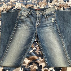 7 For All Mankind Women’s Faded Distressed Jeans